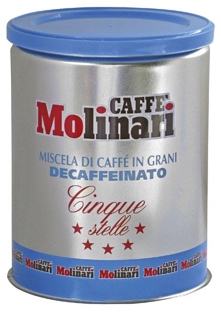 molinari cinque stelle decaffeinato kávéteszt csomagolás