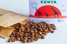 Coffeein Kenya Kirinyaga Kii szemeskávé teszt kávébabok