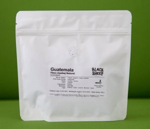 Black Sheep Guatemala Finca Joyabaj Natural szemeskávé teszt csomagolás